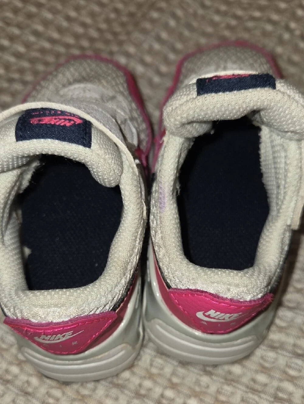 Nike Toddle White and Pink Velcro Air Max Sneakers 5C